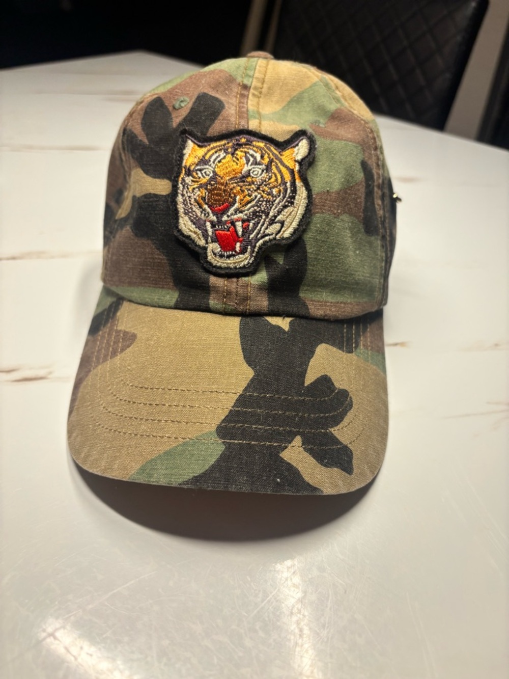 Polo by Ralph Lauren Kids Camo Cap with Tiger Patch - Green, Brown, Black